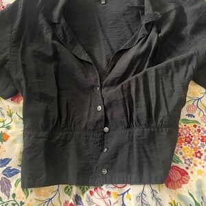 Madewell Black Button-Down Shirt